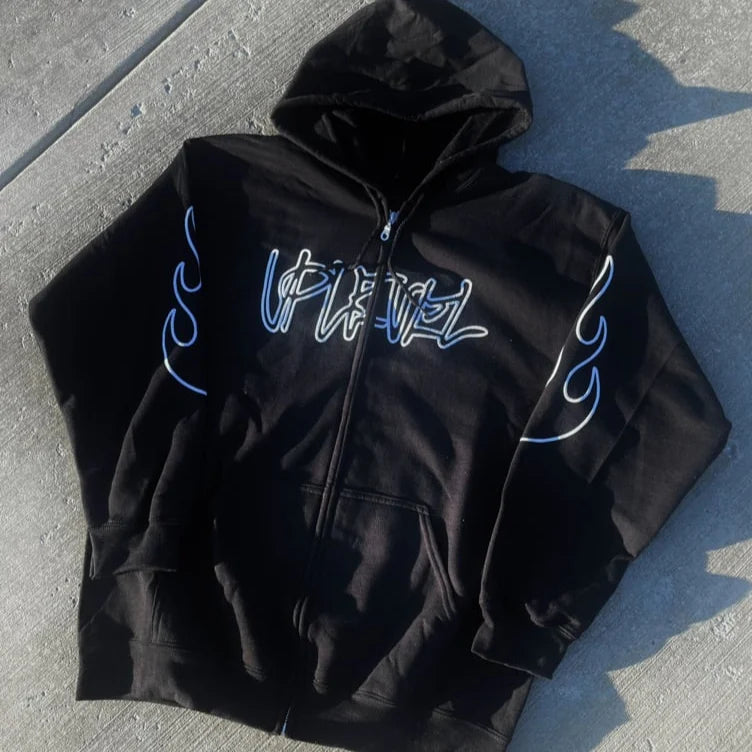 Outline Zip Up - Black