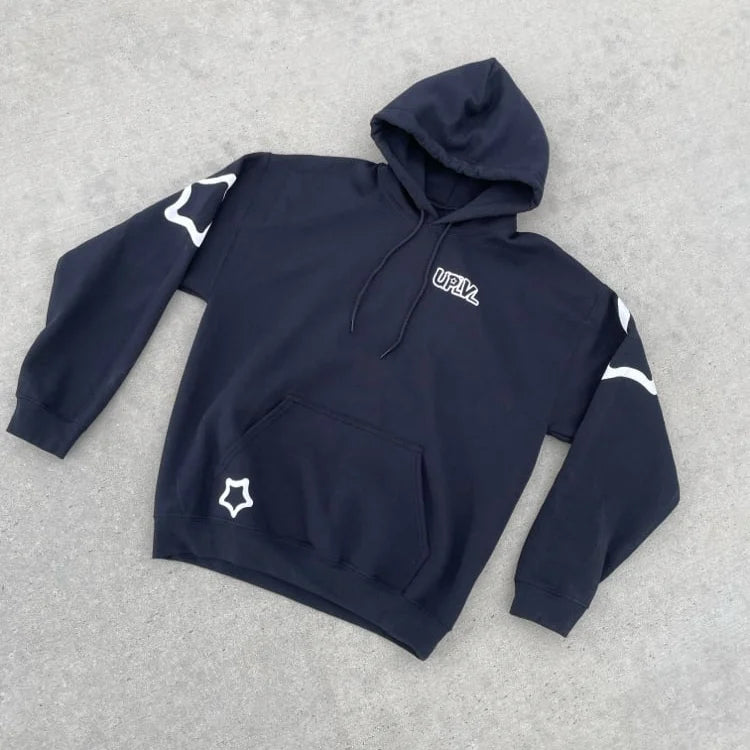 Star Hoodie - Black (White)