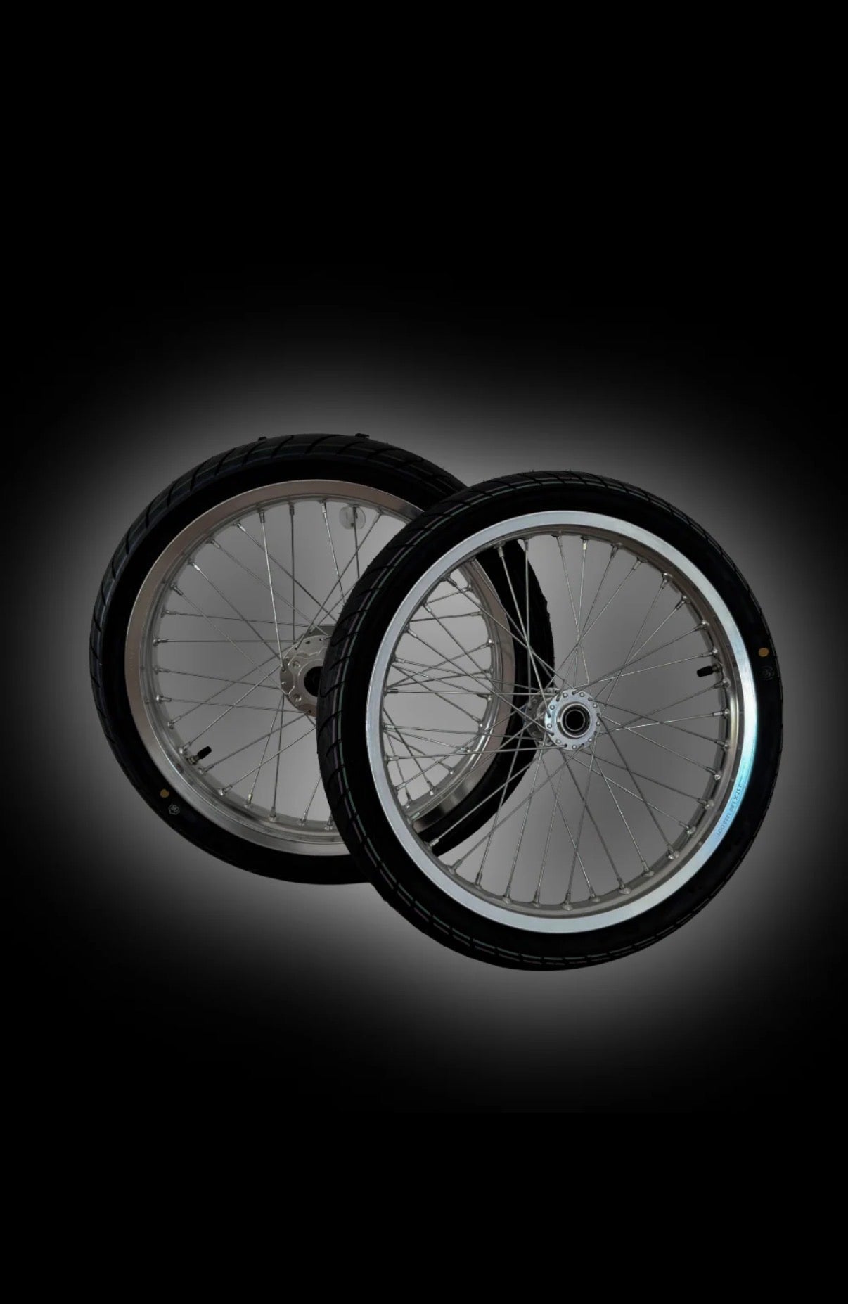 Chrome Light Bee/Eride Supermoto Wheel Set