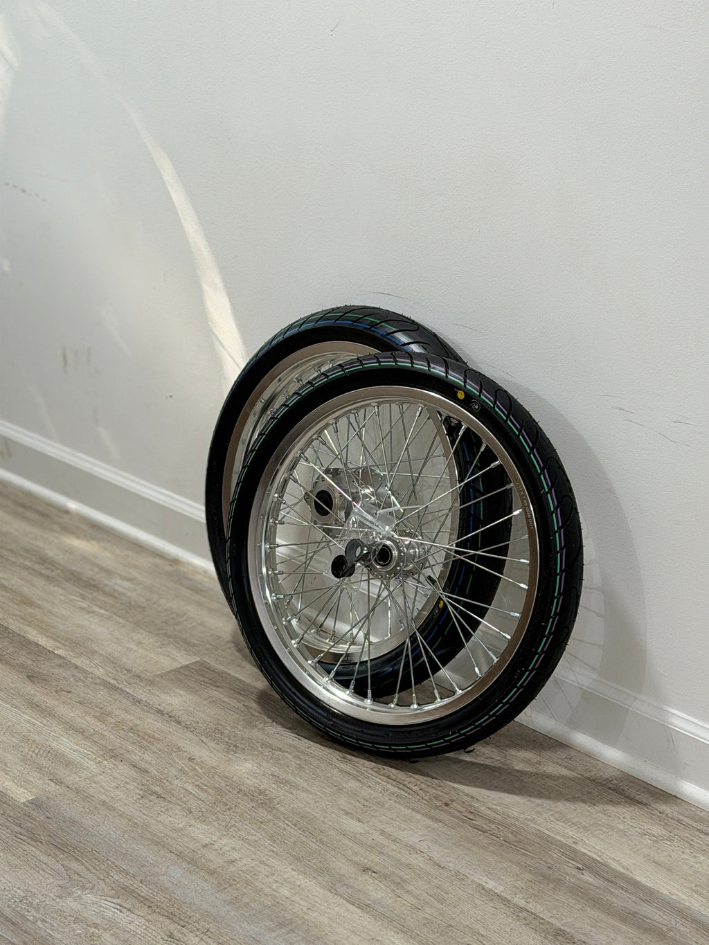 Chrome Light Bee/Eride Supermoto Wheel Set