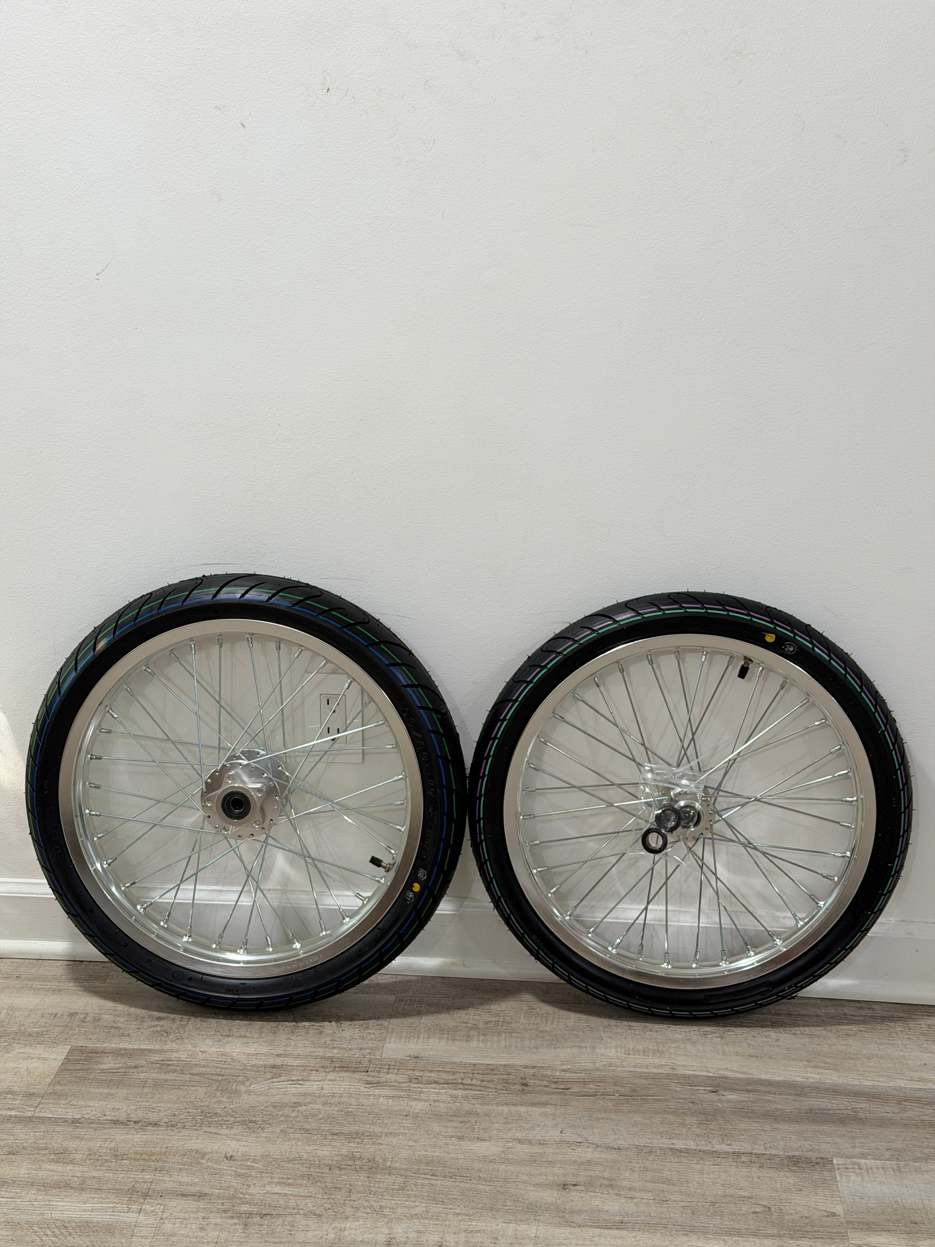 Chrome Light Bee/Eride Supermoto Wheel Set
