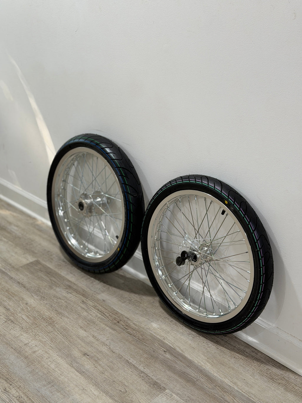 Chrome Light Bee/Eride Supermoto Wheel Set